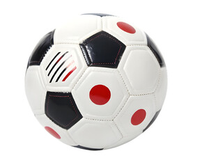 Fototapeta premium Soccer ball with red dots isolated on transparent background