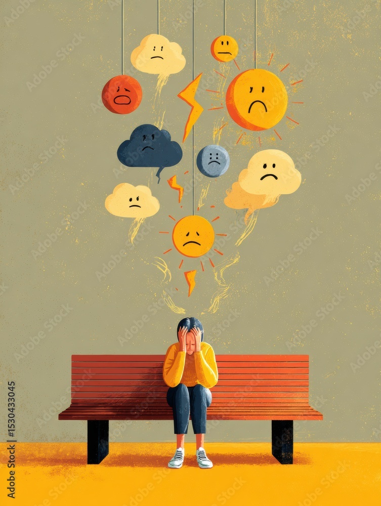 Poster coping tools for emotional overload illustrated in an informative infographic highlighting strategie