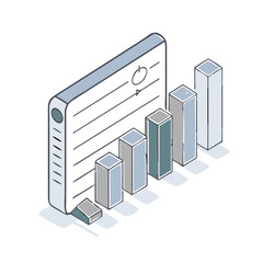 Growth Chart Icon for Financial Analysis Tools, Investment Platforms, Business Performance Dashboards and Progress Tracking Applications