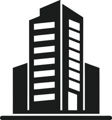 Office Building Silhouette: Corporate Icon

