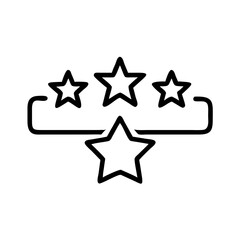 Obraz premium Star rating icon in minimalist line style with five stars 