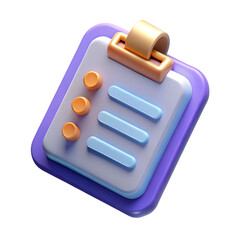 3d render of a checklist app icon
