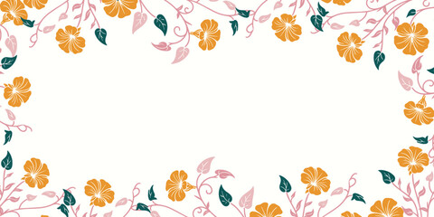 abstract floral background for wedding invitation.banner design with blooming wildflowers.nature inspired wall art.template for greeting card and poster

