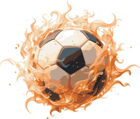 soccer ball in fire