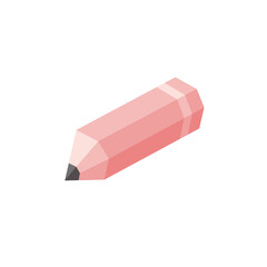 A vibrant red pencil rests on a clean white surface, symbolizing creativity and education