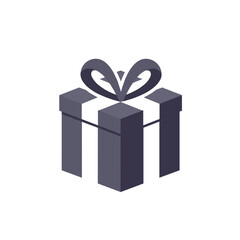 Abstract design featuring a stylized gift box with dynamic shapes and colors