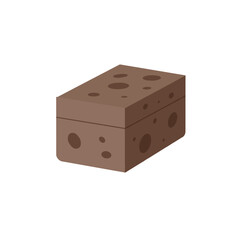 A detailed illustration of a chocolate brownie on a clean white background