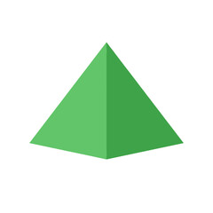 Vibrant green triangular shape on a white background, symbolizing growth and nature
