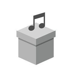 Abstract illustration of a musical note on a geometric background with muted colors