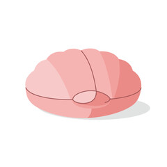 Obraz premium A whimsical pink shell with soft curves resting on a smooth surface, evoking tranquility