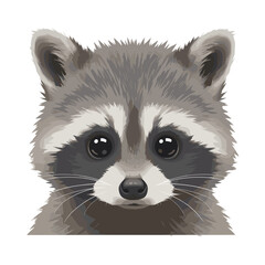Close-up of a raccoon’s face showcasing its expressive eyes and fluffy ears