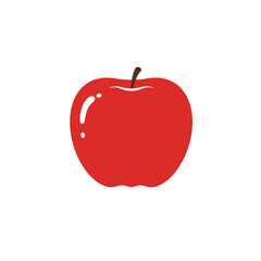 Vibrant red apple on a white background, showcasing freshness and simplicity