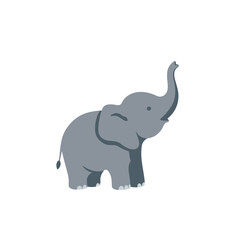 Naklejka premium A serene gray elephant gracefully walking through a lush green savanna landscape