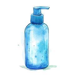 Conditioner, watercolor painting vector, isolated on a white background.
