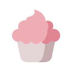 A whimsical pink ice cream cone with a cherry on top, set against a pastel background