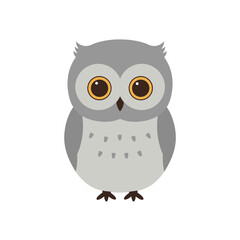 Cartoon owl character with large eyes, set against a plain white background, ideal for educational materials