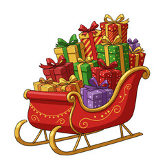 gift box on cart with christmas decoration concept for product display