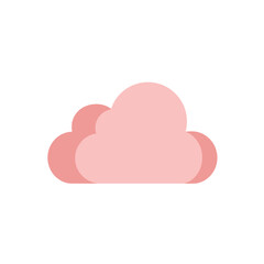 Soft pink clouds floating against a bright white background, creating a serene atmosphere