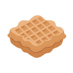 Delicious golden waffle with a crispy texture, served on a clean white background
