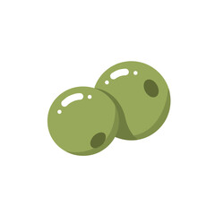 Two green spheres with subtle shading and highlights on a white background