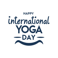 Happy international yoga day typography design