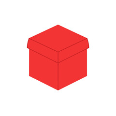 A vibrant red gift box with a lid slightly open, set against a soft white background, ideal for celebrations