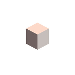 Abstract geometric shape with soft colors, floating in a minimalistic space