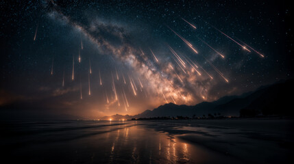 Ultra-Realistic Night Sky with Massive Meteor Shower