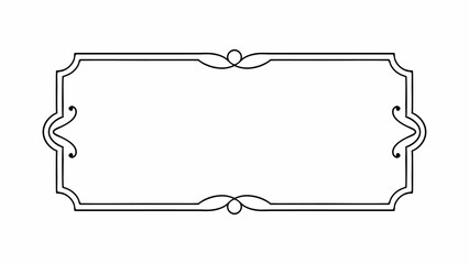 Elegant Black Ornamental Frame with Decorative Elements for Invitations Certificates or Graphic Design Projects Isolated on a White Background Vector