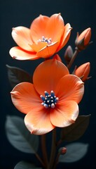 orange flower on black background wallpaper
