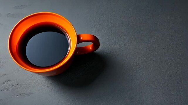 Aromatic Black Coffee in Orange Mug