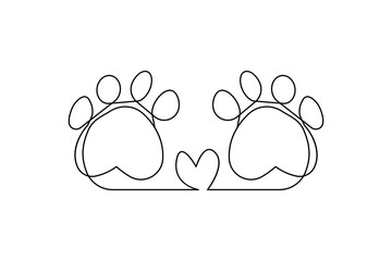 Dog pow footprint icon line art vector illustration