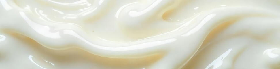Close-up shot of a thick, viscous, oily white substance with a glossy sheen, textured surface, and subtle highlights  The substance appears creamy and almost translucent in places ,  paint,  chemical