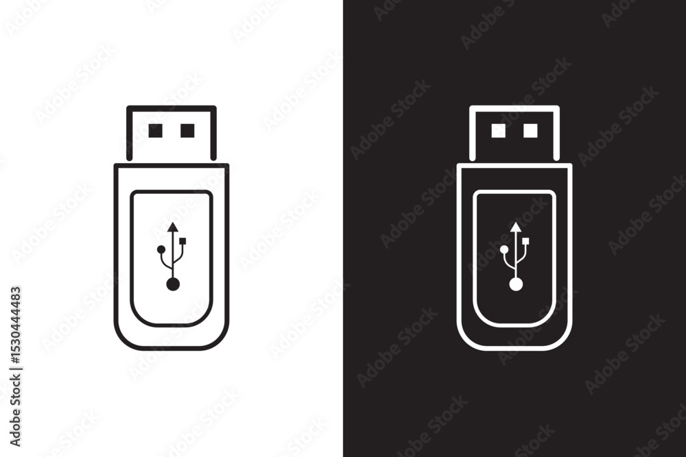 Poster usb stick icon simple vector symbol