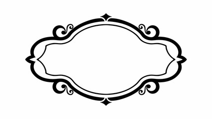 Elegant Black and White Frame with Ornate Swirls and Diamond Accents Perfect for Invitations and Decorative Design Projects Isolated on