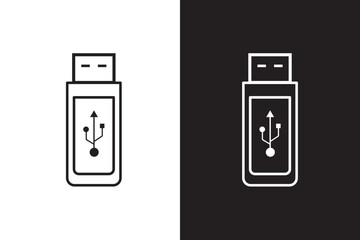 USB Icon. Vector usb flash drive vector icon. Usb icon set. Flash disk sign and symbol.