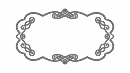 Elegant Gray Ornate Frame with Swirls and Circles Perfect for Invitations Certificates or Decorative Elements with a Clean White Background
