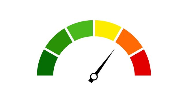 Speed ​​meter. heating, temperature scale video. nagetive temperature gauge video on white background. internet speed. barometer or indicator
