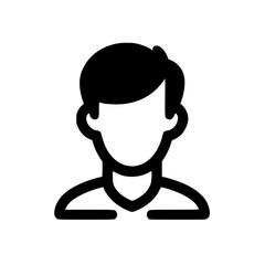 Minimal Black Line User Profile Icon for Identity and Accounts