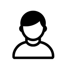 Minimal Black Line User Profile Icon for Identity and Accounts