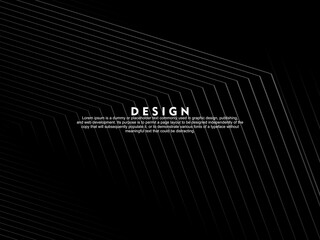Modern black gradient lines on black background. Minimal design. Cover design templates, business flyer layouts, wallpapers, etc.