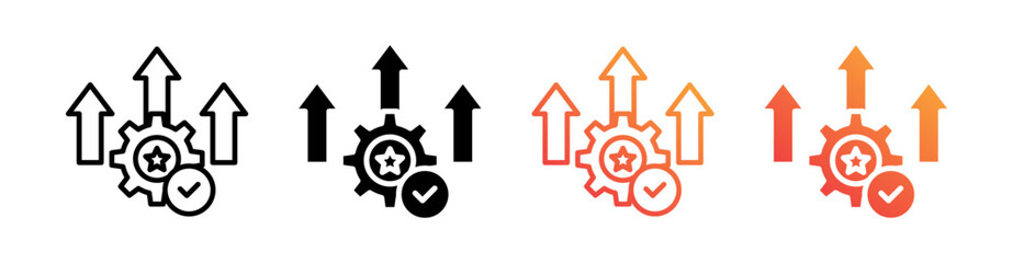 Competition Multiple Style Icon Set Vector 