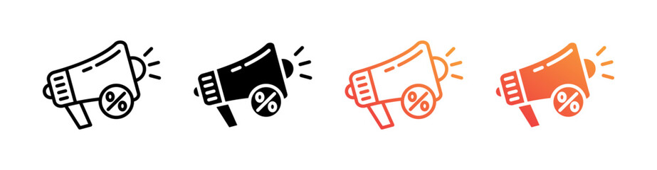 Promotion Multiple Style Icon Set Vector 