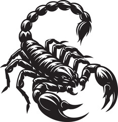 Black and White Scorpion Vector Illustration – Aggressive Insect Tattoo Design	
