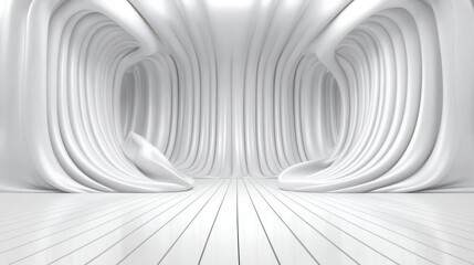 Abstract White Draped Room