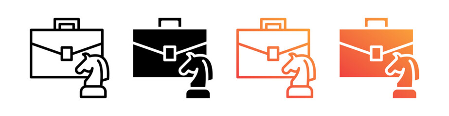 Business Strategy Multiple Style Icon Set Vector 
