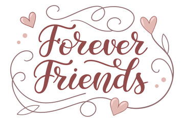 Hand lettered best friend message heartfelt friendship design