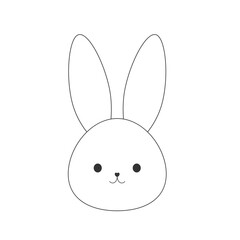 Cute outlined bunny face with big ears.
Ideal for children’s art activities, stickers, and coloring pages.