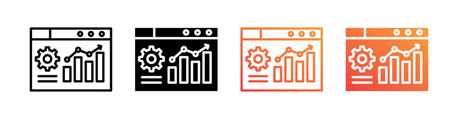 Data Multiple Style Icon Set Vector 