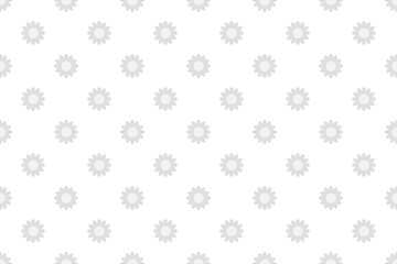 お花ドットパターングレー